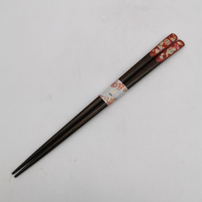 Hashi, bacchette giapponesi in legno con Daruma 21cm