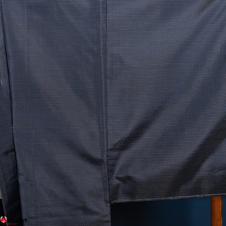 Haori da uomo blu scuro con ponte e deposito di riso