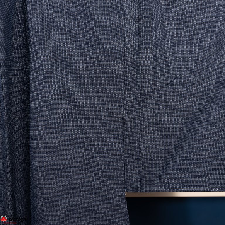 Haori da uomo blu scuro con scena tradizionale e shifuku