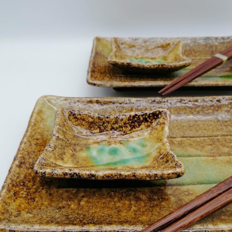 Set da sushi per 2 persone marrone e verde